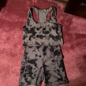 2 piece shorts and compression crop tank